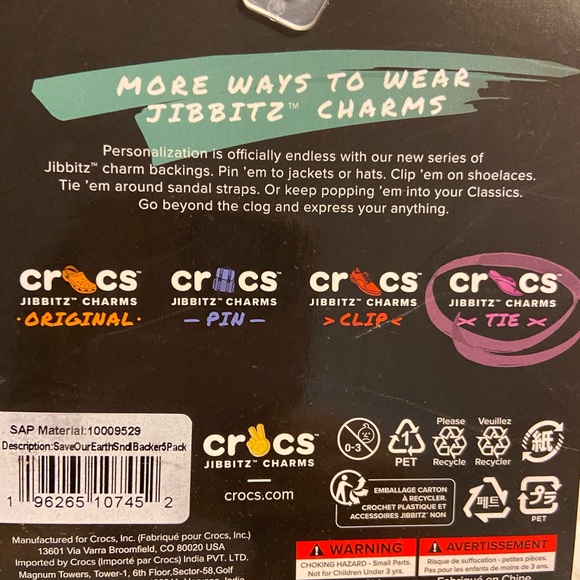 New crocs jibbits charms tie save our earth 5-pack - Picture 2 of 3